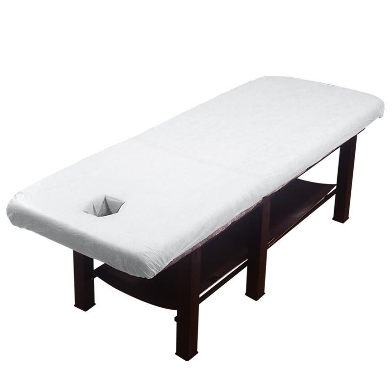 Proveedores de sábanas de mesa blancas desechables de PP TOPMED, cubierta de cama cómoda absorbente no tejida consumible con orificio facial